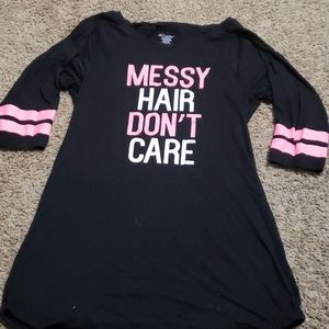 Nightgown cotton pink and black